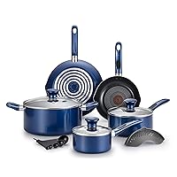 T-fal Excite ProGlide Nonstick Thermo-Spot Heat Indicator Dishwasher Oven Safe Cookware Set, 14-Piece, Blue