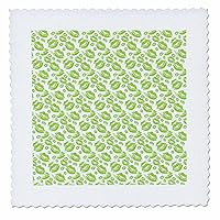 3dRose Two Kisses Collided Lip Smacking Lime Colored Lips Pattern - Quilt Squares (qs_357226_4)