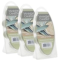 Yankee Candle Sage & Citrus Wax Melts, 3 Packs of 6 (18 Total),Medium Green