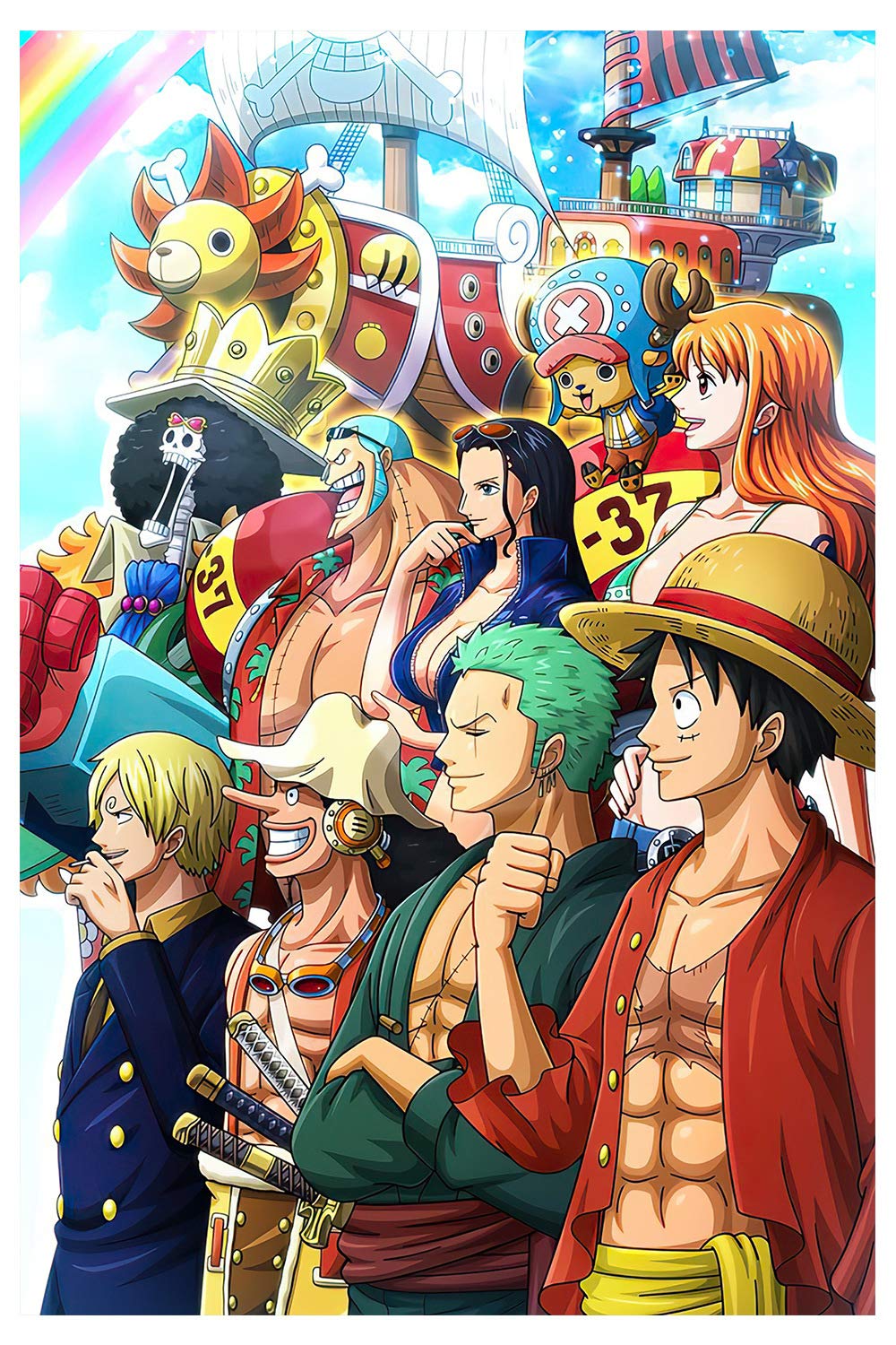 One Piece Manga Anime Version 5 Block Giant Wall Art Poster
