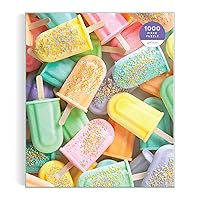 Galison ICY Treats – Julie Seabrook Ream 1000 Piece Puzzle Featuring A Pastel Collage of Frozen Treats Perfect for Summer