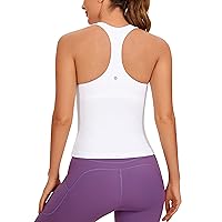 CRZ YOGA Butterluxe Workout Tank Tops for Women Built in Shelf Bras Padded - Racerback Athletic Spandex Yoga Camisole