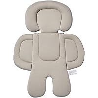 Car Seat Head and Body Supports for Infant, 2-in-1 Reversible Baby Car Seat Insert Stroller Soft Cushion Suitable for All The Season (Beige/Gray)