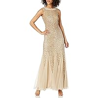 Aidan Mattox Women's Beaded Gown with Godets