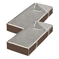 Whitmor Zippered Underbed Bags Java Set of 2 Pieces