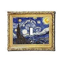 Starry Night Painting Decorative Acrylic Electrical Cover - Single Light Switch