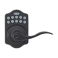 Electronic Keypad Entry Lever Door Lock, Matte Black, 7.83 cm x 12.91 cm