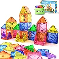 Magnetic Tiles Toddler Toys Games Sensory Toys for Toddlers 3-4 Magnetic Blocks for Kids Age 3-5 4-8 Outdoor Toddler Activities Preschool Building Learning Toys