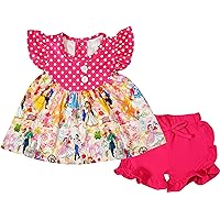 Baby Toddler Little Girls Boutique Clothing Fairy Tales Princess Ruffle Top Capri Leggings or Shorts Set
