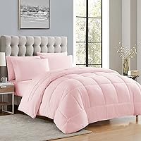 Sweet Home Collection Down Alternative Comforter All Season Warmth Luxurious Plush Loft Microfiber Fill Duvet Insert Bedding, Queen, Pale Pink