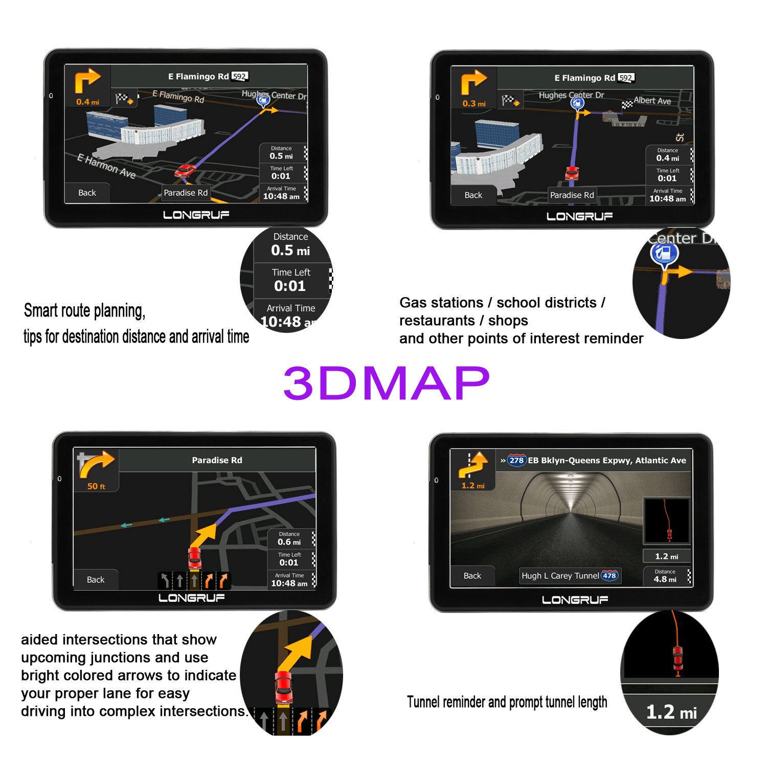 GPS Navigation for Car, Latest 2023 Map 7 inch Touch Screen Car GPS 256-8GB, Voice Turn Direction Guidance
