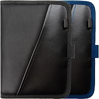 Glove Box Compartment Organizer - Car Document Holder - Owner Manual Case Pouch - Vehicle Storage Wallet for Registration & Insurance Card - BLACK + BLUE BUNDLE