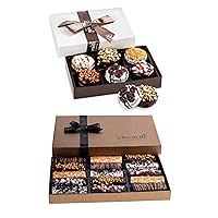 Barnett's Gourmet Chocolate Gift Basket Bundle, Cookies and Wafers, Christmas Holiday Him & Her Gifts, Prime Unique Corporate Men Women Valentines Mothers Day Basket Ideas