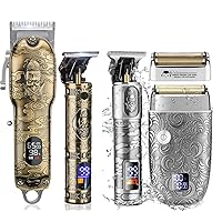 RESUXI Hair Clippers for Men & Electric Shavers Set,Cordless Hair/Beard Trimmer for Men Hair Cutting Kit,Professional Mens Clippers and Grooming Set,LCD Display 2 Foil Head 2 Speed,Gifts for Men