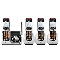 BL102-4 DECT 6.0 4-Handset Cordless Phone for Home with Answering Machine, Call Blocking, Caller ID Announcer, Audio Assist, Intercom, and Unsurpassed Range, Silver/Black