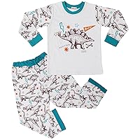 Kids Boys Dinosaur Pyjamas Children PJs 2 Piece Dino Set Lounge Suit