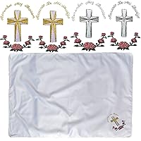Baby Toddler Christening Baptism White Blanket Gold Silver Embroidered Cross