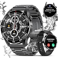 FOXBOX Smartwatch for Men with Bluetooth Call & Notification, 1.35 Inch HD 369+ Dials, Fitness Tracker, Step Calories, Sleep, Heart Rate, Blood Pressure Monitor, IP67 Waterproof