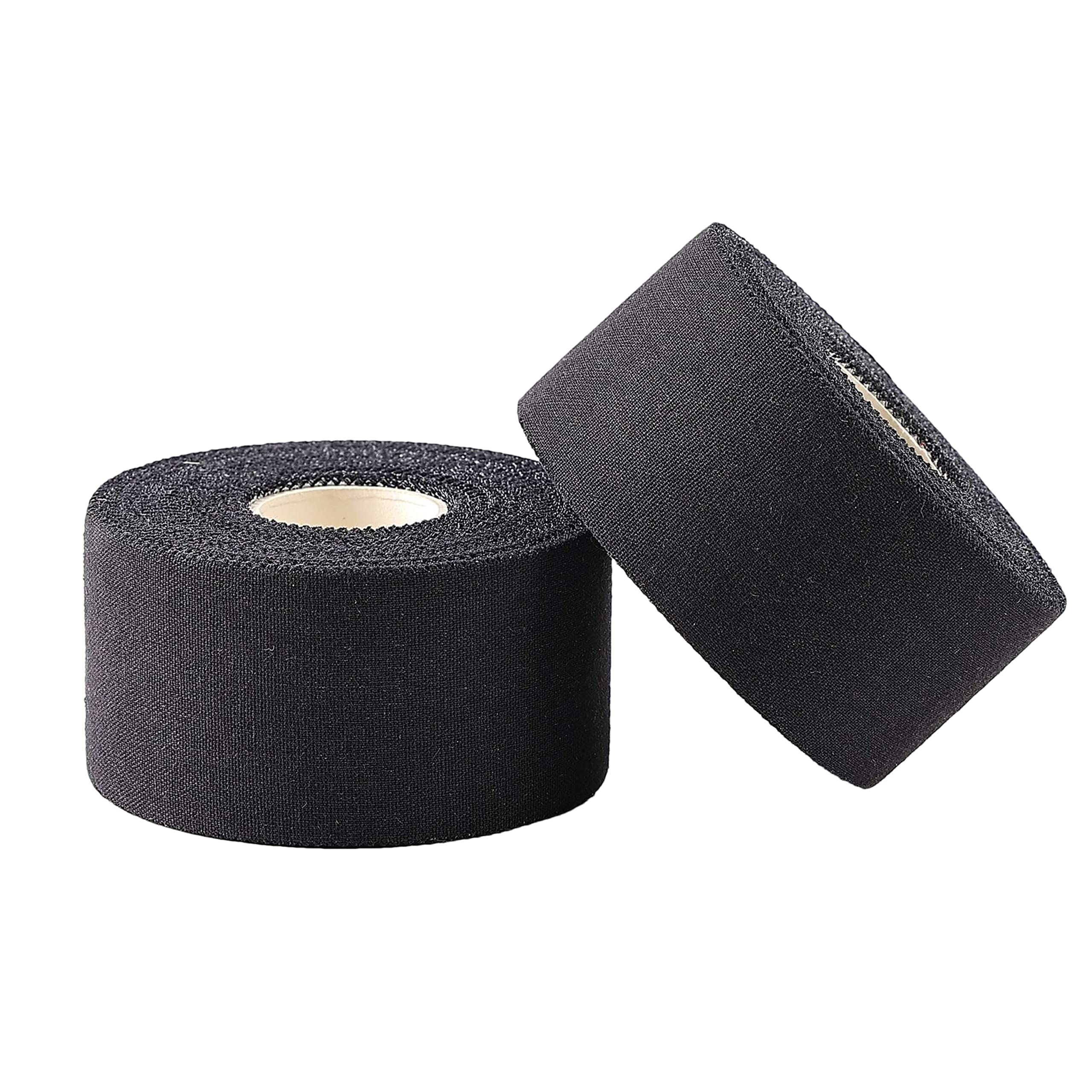 Popbop (2 Pack) Black Athletic Sports Tape, Very Strong Adhesive and Hypoallergenic Breathable Cotton Sports Tape for Bats, Tennis and Boxing