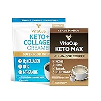 VitaCup Keto Max Coffee Pods 18ct & Keto Creamer 10oz