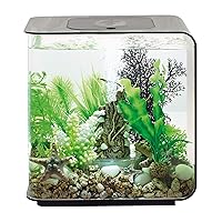 biOrb Flow 15 Acrylic 4-Gallon Aquarium with White LED Lights Modern Compact Tank for Tabletop or Desktop Display, Black