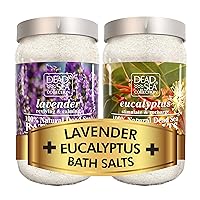 Bundle - Dead Sea Collection Bath Salts Enriched- Eucalyptus and Lavander - Natural Salt for Bath - Large 34.2 OZ. - Nourishing Essential Body Care for Soothing and Relaxing Your Skin and Muscle