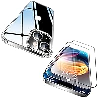 CASEKOO Crystal Clear for iPhone 14 Case & iPhone 13 Case KooFilm for iPhone 14, iPhone 13/13 Pro Screen Protector
