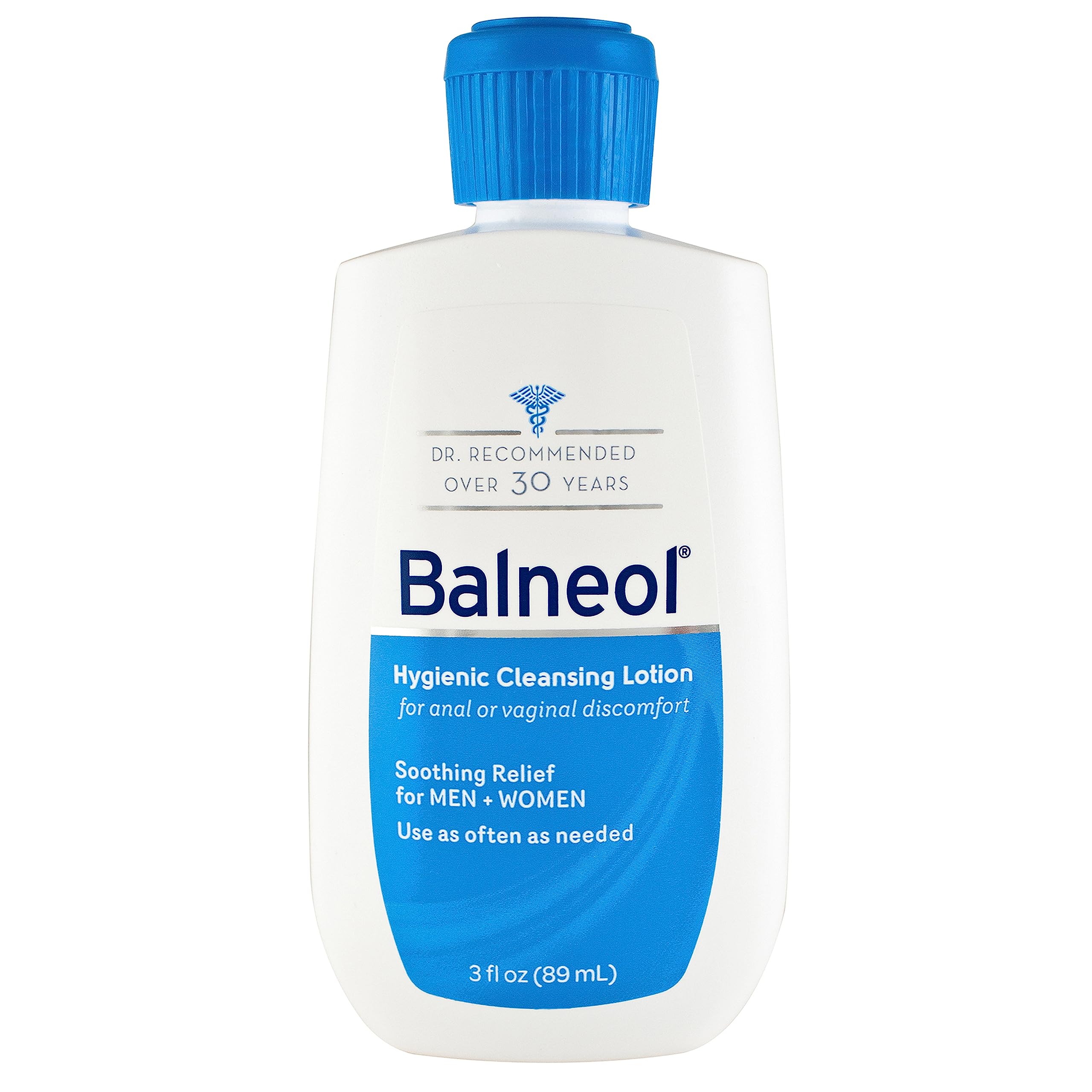 Balneol Hygienic Cleansing Lotion for Women and Men, Soothing Relief to Help With Pain Relief, Itch Relief, and Discomfort for Sensitive Areas, Made in USA, 3 oz