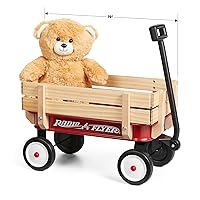 Radio Flyer My 1st Steel & Wood Toy Wagon with Teddy Bear, 19