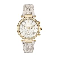 Michael Kors Parker Women's Watch, Stainless Steel and Pavé Crystal Watch for Women with Steel, Leather, or Silicone Band
