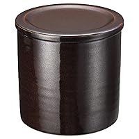 Hasegatani Pottery ACT-32 Hasegaen Shallow Pickle, Tsukumono Container, Weights and Recipes, Approx. 0.5 cn, Approx. 33.8 fl oz (1,000 ml), American Glaze, Brown