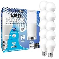 Miracle LED MAX, Replaces 100W Household Bulbs, Outperforms Floods in 9-20' Tall Ceilings, Cool White, 10 Pack (604744)