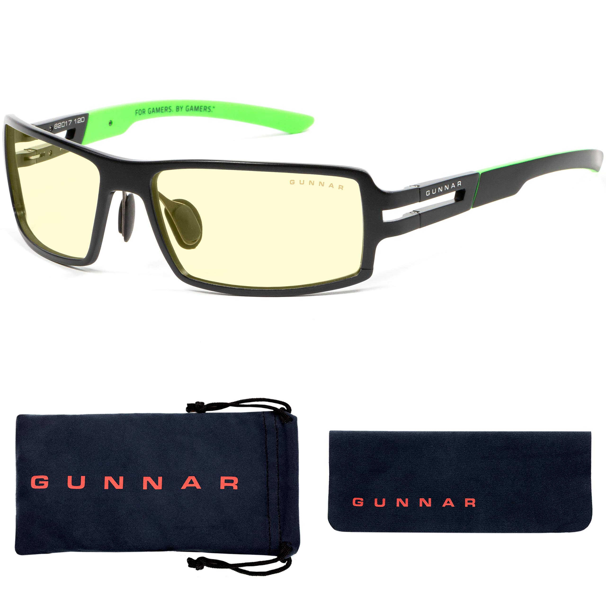 GUNNAR - Premium Gaming and Computer Glasses - Blocks 65% Blue Light - RPG Razer Edition, Onyx, Amber Tint