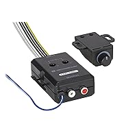 Scosche LOC2SL Line Output Converter Adjustable Amplifier Add On Module for Car Stereo, 2-Channel Signal Sensing Speaker Wire to RCA Adapter with Remote Control Knob, Black