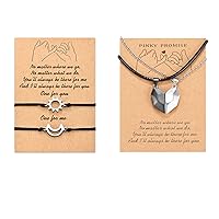 Tarsus Moon Sun Bracelets & Matching Heart Necklace for Women Men Couple Bestfriend