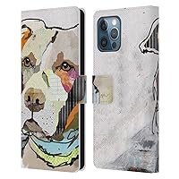 Head Case Designs Officially Licensed Michel Keck Pit Bull Dogs 3 Leather Book Wallet Case Cover Compatible with Apple iPhone 12 Pro Max