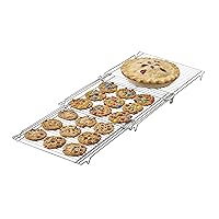 Nifty Expandable Cooling Rack – 3-in-1 Bakeware, Non-Stick, Dishwasher Safe, Chrome Plated Mesh, Compact Kitchen Storage, Use for Baking Cookies, Pies, Candies, Cakes
