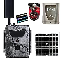 Spartan Ghost GoLive M Multi-Carrier 4G LTE Smart Network Live Stream IR Trail Camera with Solar Panel, Security Lockbox, Locking Cable, 32GB SD Card and Stuntcam Stickers