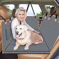 Dog Car Seat Cover for Back Seat, Larger Dog Car Bed Cover with Strong Bottom, Car Back Seat Extender for Dogs, Dog Hammock for Car SUV Truck, Grey