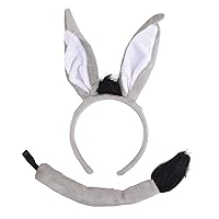 DS212 Donkey Set includes Ears and Tail, Unisex Child, Black/White
