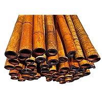 6 Feet Long Natural Thick Bamboo Poles - 1.5in - 2in Wide - Pack of 2 (Brown)