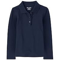 The Children's Place Girls' Long Sleeve Ruffle Pique Polo
