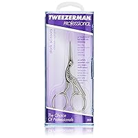 Tweezerman Professional Stork Scissors Used for Trimming Brows and Facial Hair (ZW-3042-P)