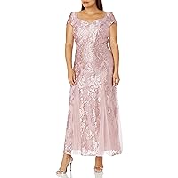 Brianna Women's Sweetheart Neck Lace Gown with Cap Sleeve
