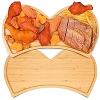 2 Pcs Funny Charcuterie Boards Bamboo Charcuterie Tray 16.93'' x 9.45'' x 0.59'' Kitchen Wine Meat Platter Cheese Aperitif Plates Tray for Housewarming Gift Birthday Gift