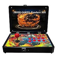 Portable 28000 in 1 Pandoras Box 50S 3D Arcade Game Console, 14-inch Screen Retro Video Game Machine with Search/Hide/Save/Load/Pause Function