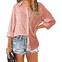 BTFBM Women's Satin Button Down Shirts Roll Up Long Sleeve Lapel V Neck Loose Casual Work Summer Spring Blouse Tops 2024