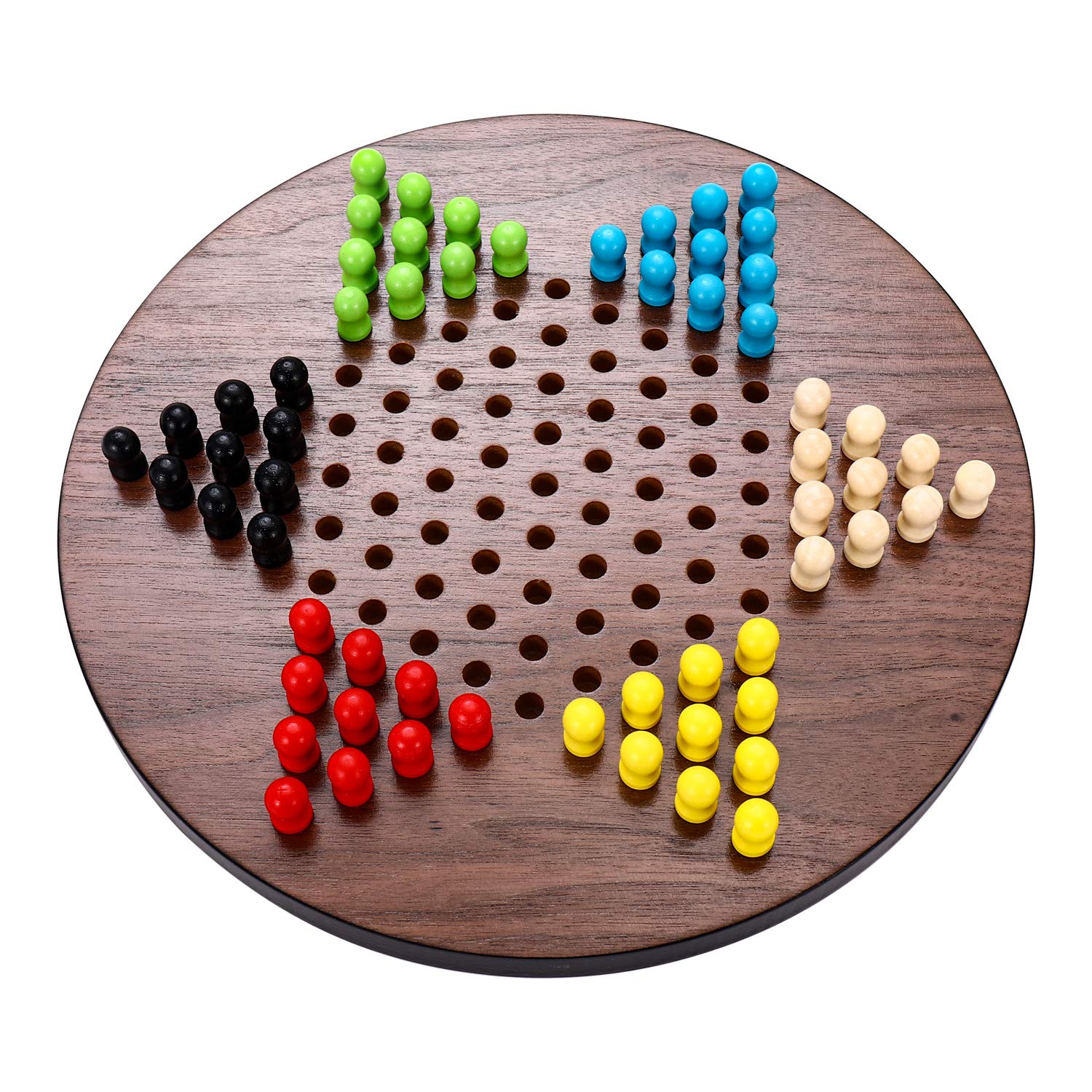 STERLING Games Wooden Chinese Checkers 11.5 Inch Family Board Game for Kids and Adults