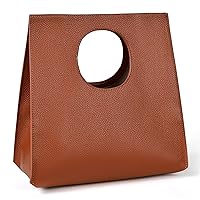 Genuine Leather Minimalist Style Handbag,Vintage Clutch Purses for Women,Mini Top-Handle Tote Bag
