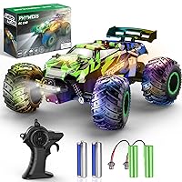 Remote Control Car, RC Cars Kids Toys for Boys 5-7, 2.4Ghz RC Truck Toys for Girls, Off Road Monster Truck Toys with Headlights & Car Body Lights, 20 KM/H RC Crawler Toy Cars Gifts for Kids